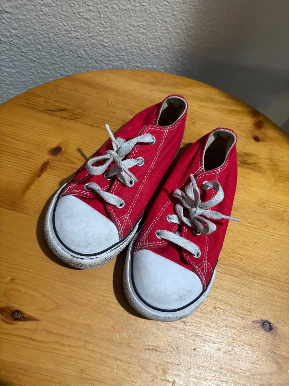 Converse Kids Red Canvas Lace-Up Sneakers 10C